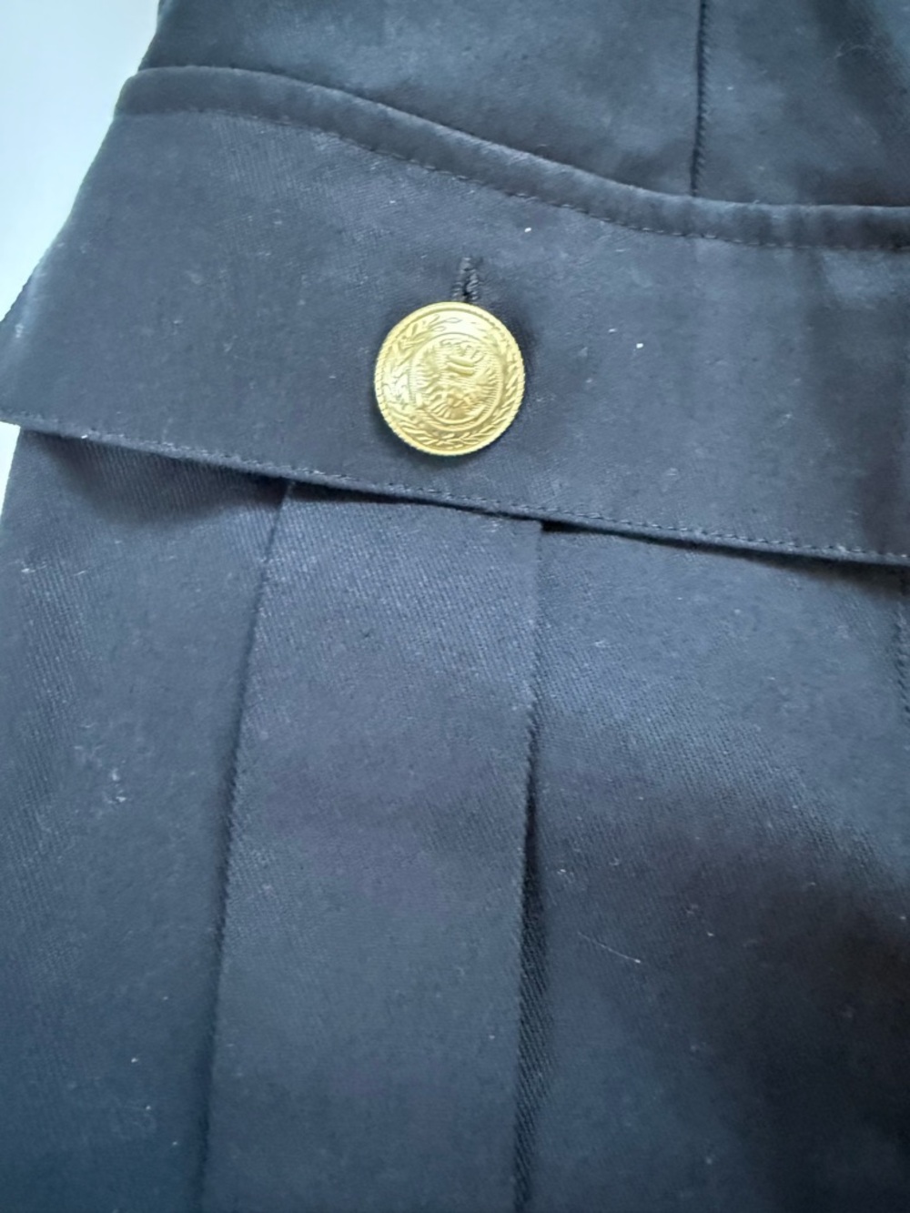 NWT L’AGENCE Black Military Button Belted Dress Gold Buttons Size 2 - Picture 5 of 7